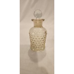 Vintage Textured Glass Bottle w/ Round Stopper 6"
